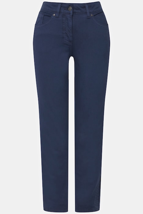 Jeans Tina, gerade Passform, seitliche Zierfalten, 5-Pocket