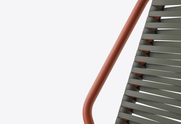 Pedrali Philia tuinstoel zitting grijsgroen frame oker