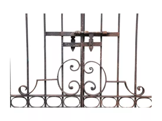 BISCOTTINI Portail en fer - Fer massif avec détails ornementaux - Clôture en fer - Portail en métal - Porte décorative - Portail d'entrée - 410x10x298cm