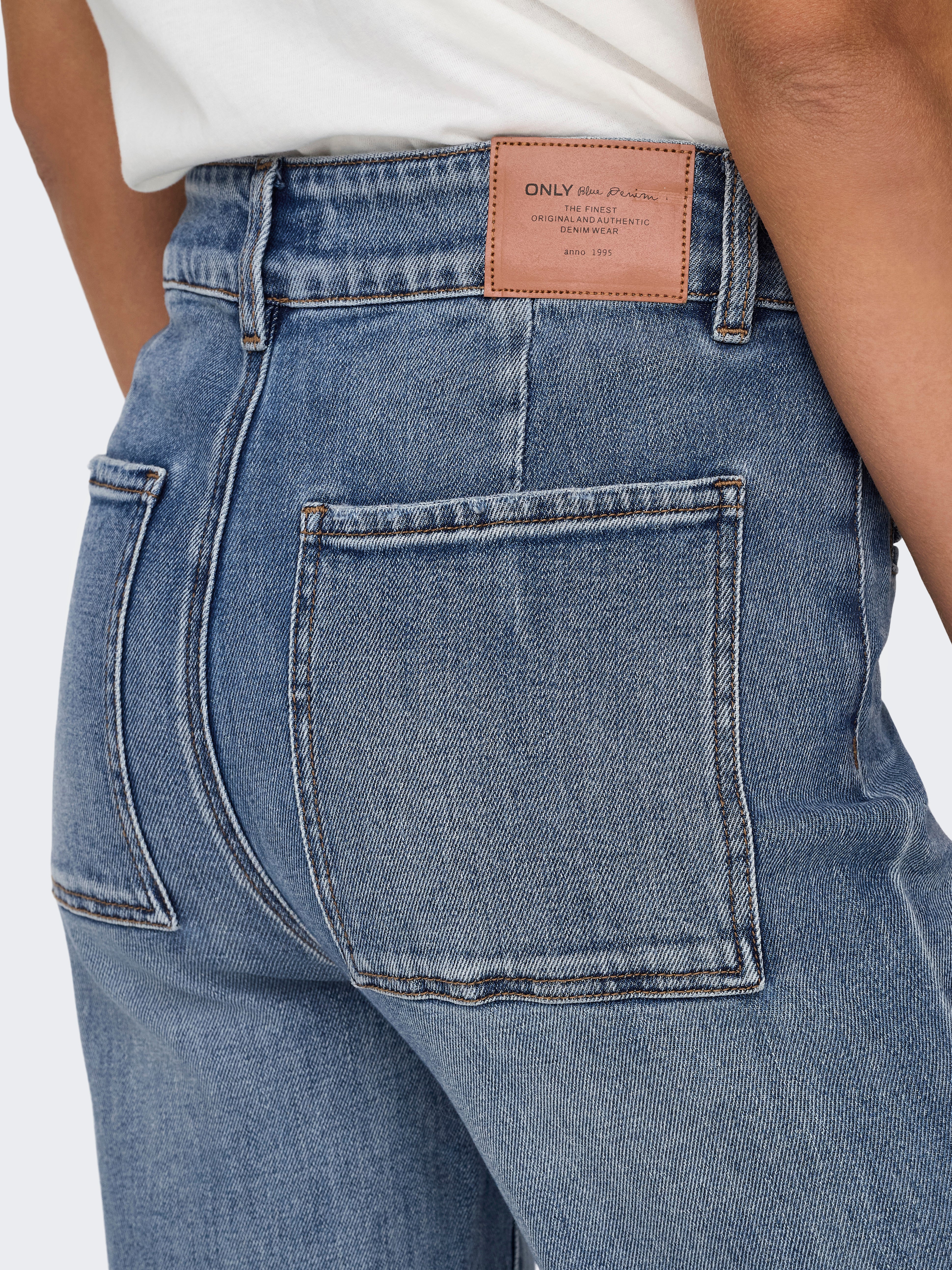 ONLJUICY Hohe Taille Weiter Beinschnitt Jeans Medium Blue Denim