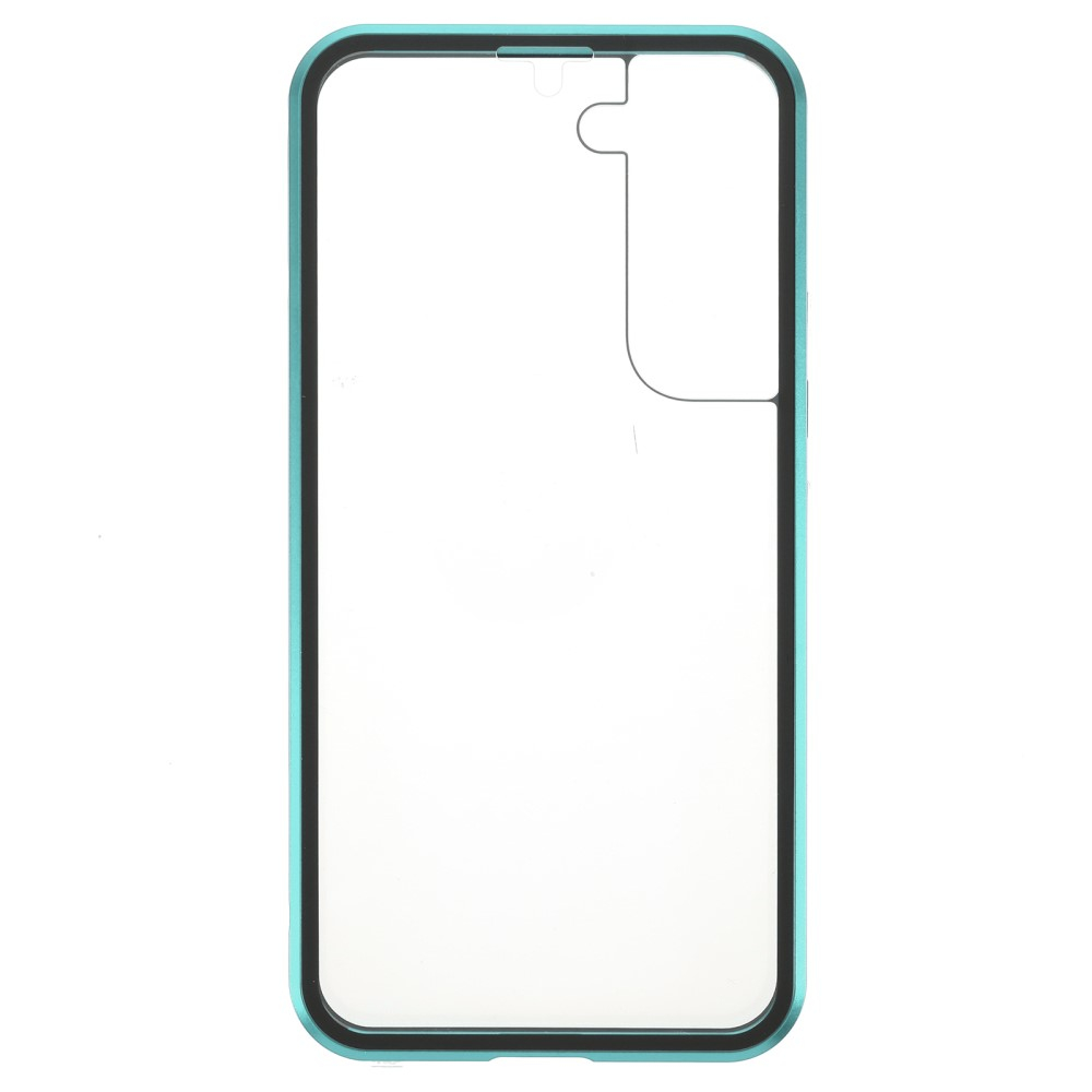 Samsung Galaxy S22 5G Magnetische Alu Schutzhülle mit Panzer Glas Backcover   Displayschutz (Magnet-Technologie) - Grün