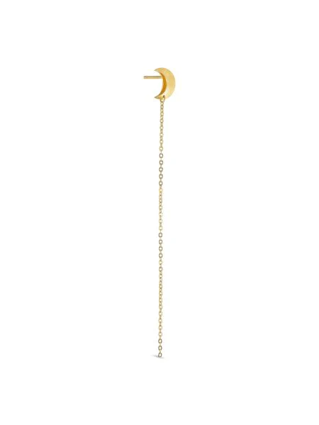 Jane Kønig Half Moon Chain Stud Left en