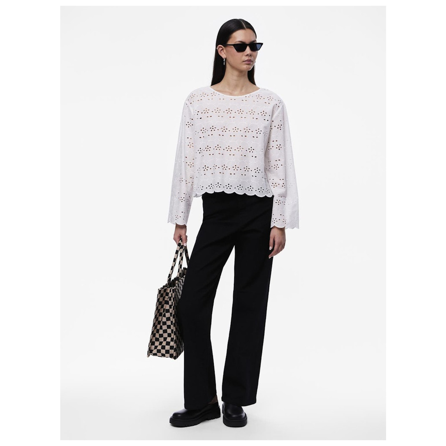 Pieces PCARMORINE LS EMBRODERI TOP
