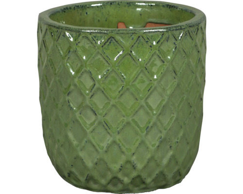 Lafiora Borneo koperen plantenpot, Ø 22 cm, H 21 cm, groen