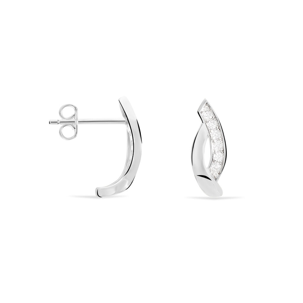 Boucles D'oreilles Pendantes Ange-line Argent Blanc Oxyde De Zirconium