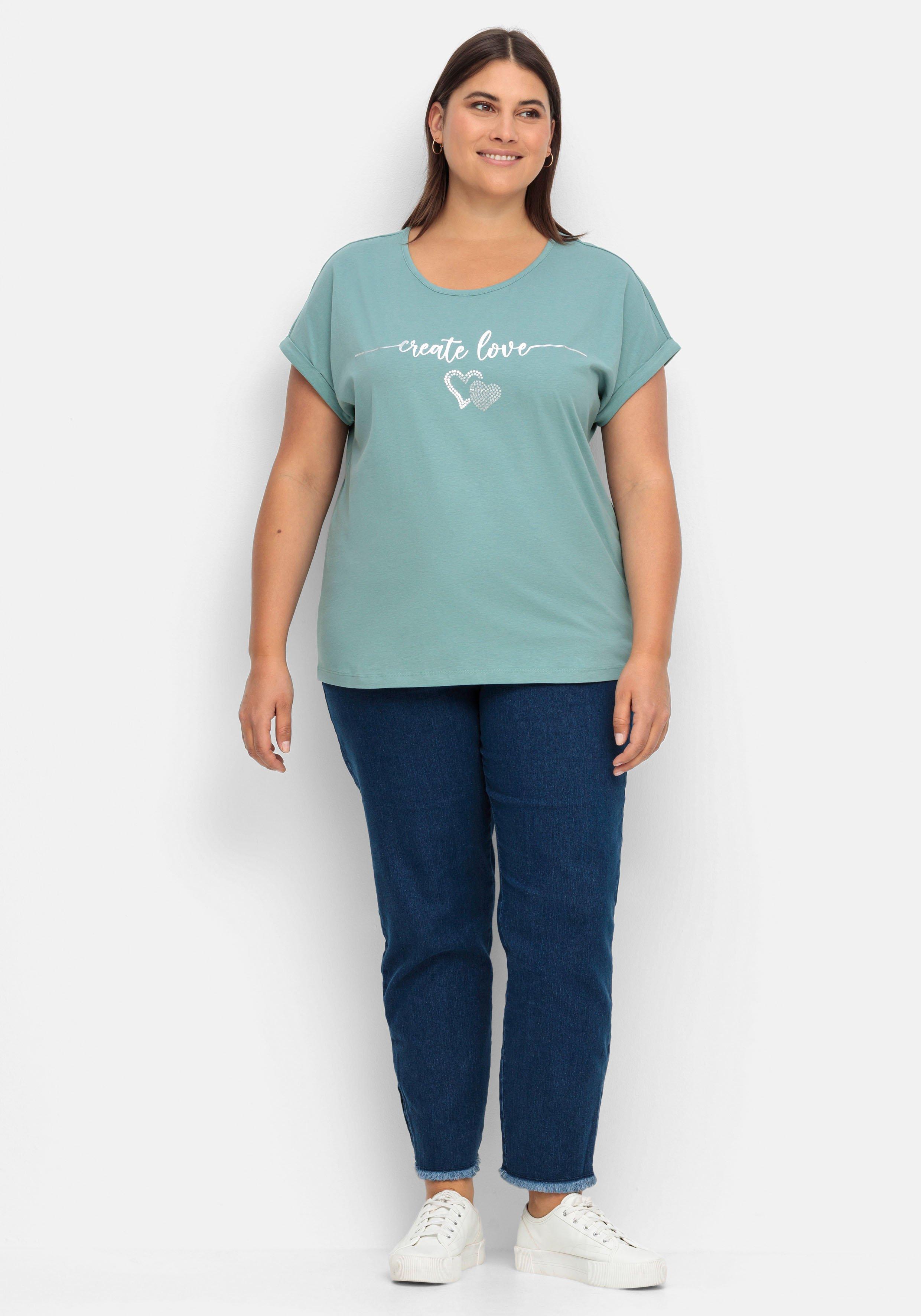Jerseyshirt mit Glitzer-Frontprint