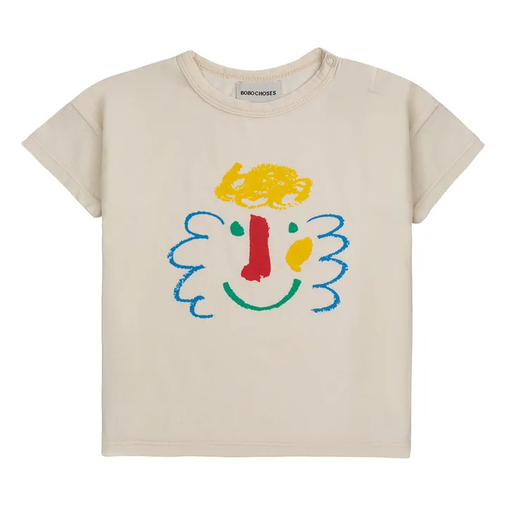 Bobo Choses T-Shirt Coton Bio Visage | Ecru