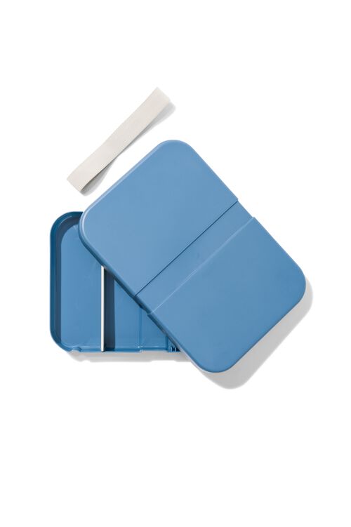 lunch box XL plate avec élastique bleu