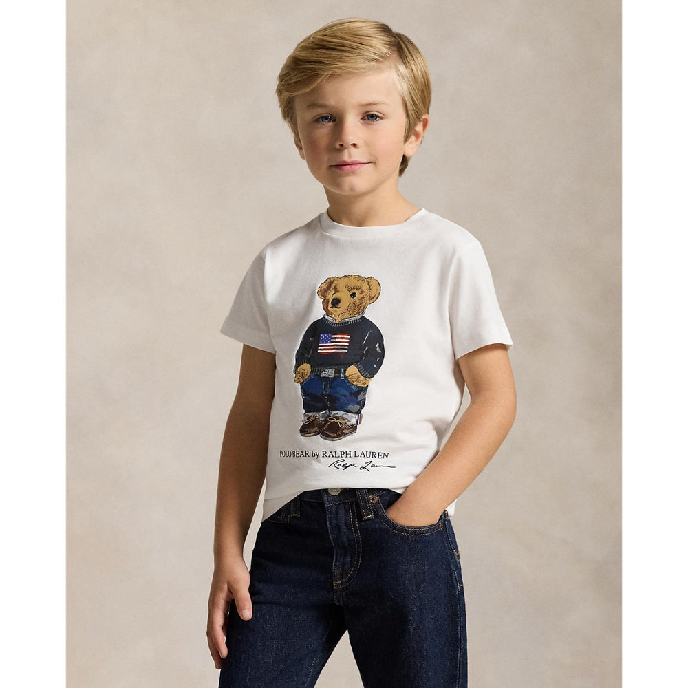 Køb Polo Ralph Lauren White Core Bear Boy T-Shirt