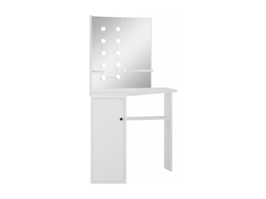 Coiffeuse d'angle table de maquillage lumière LED Blanc clair
