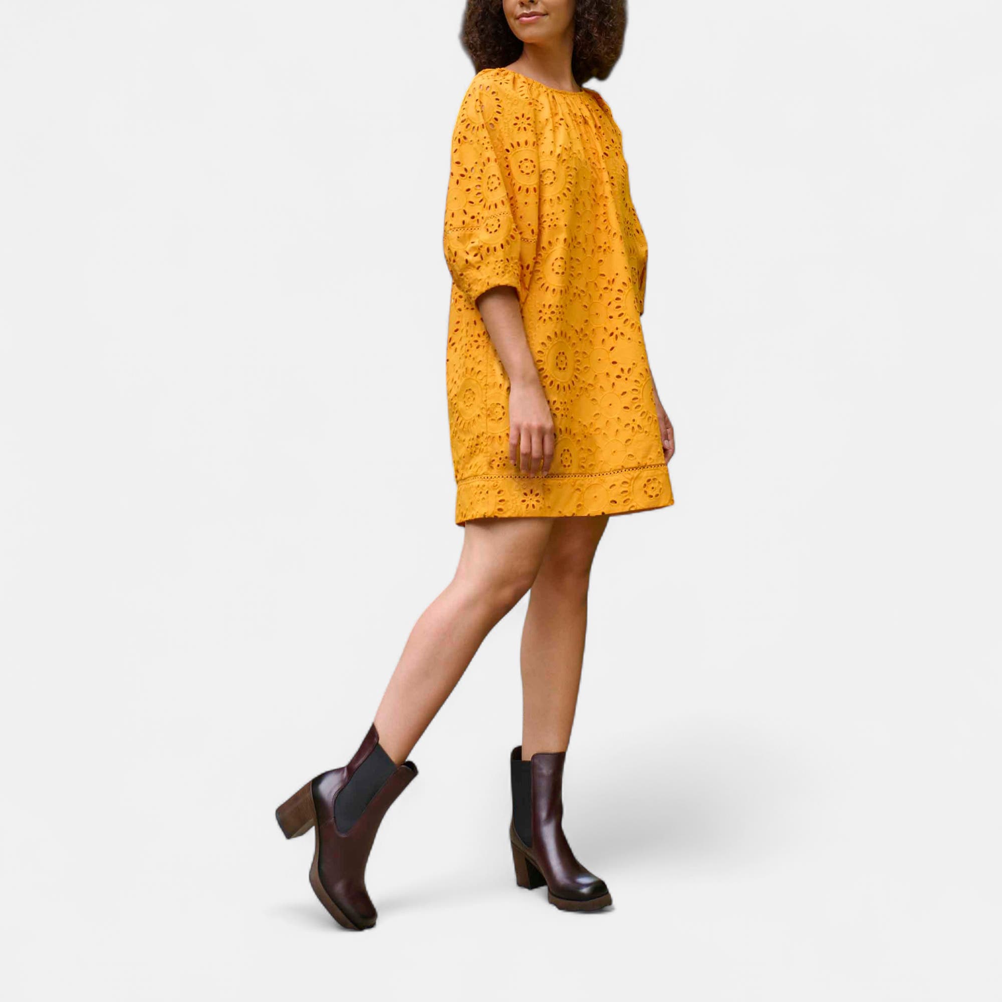 Boots chelsea à talon Femme en cuir bordeaux
