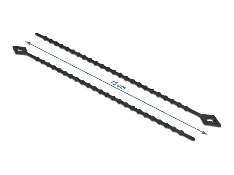 Delock Kabelbinder Schwarz 150 mm x 2.4 mm, 100 Stück Blitzbinder