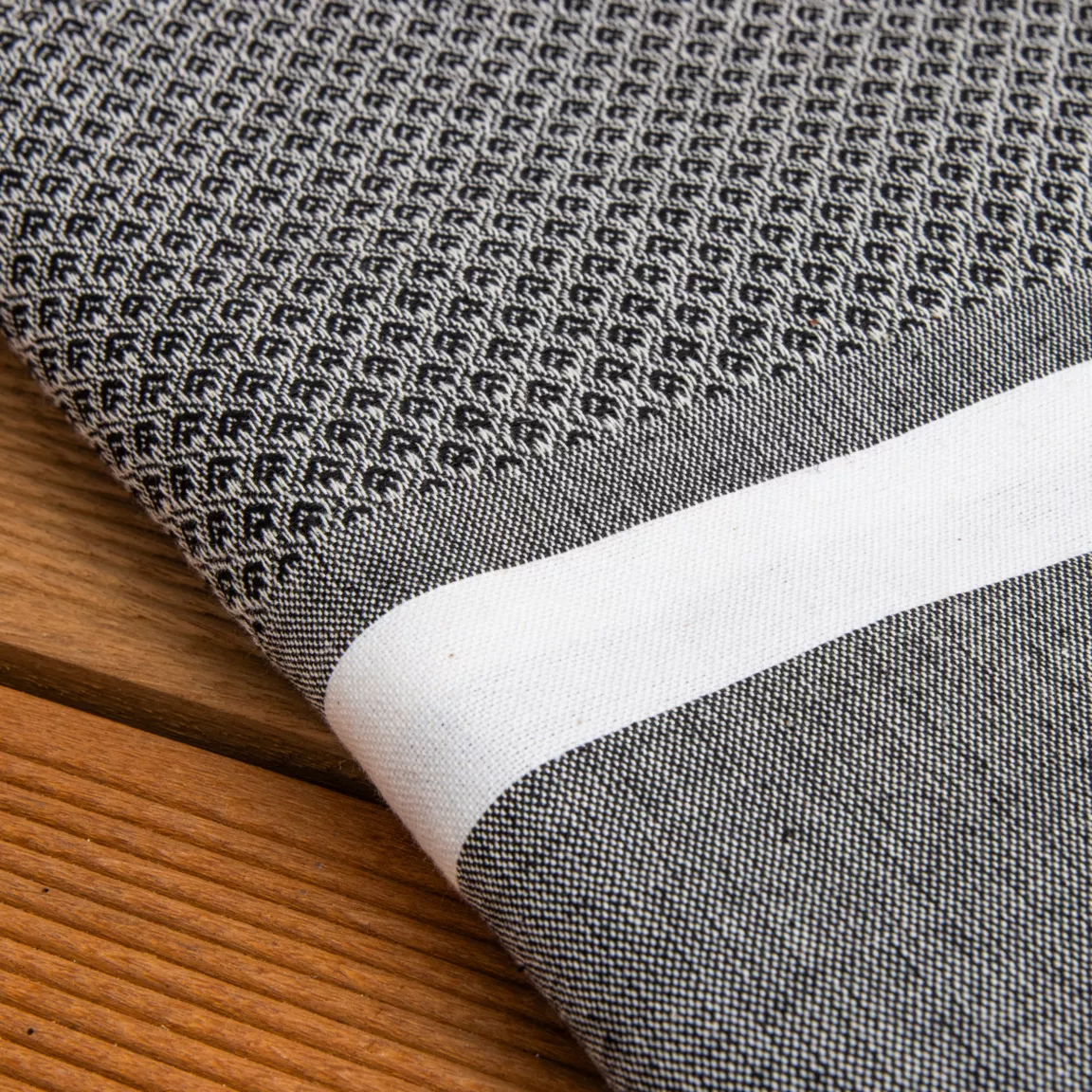 Fouta coton recyclé (100 x 200 cm) Selma Noire