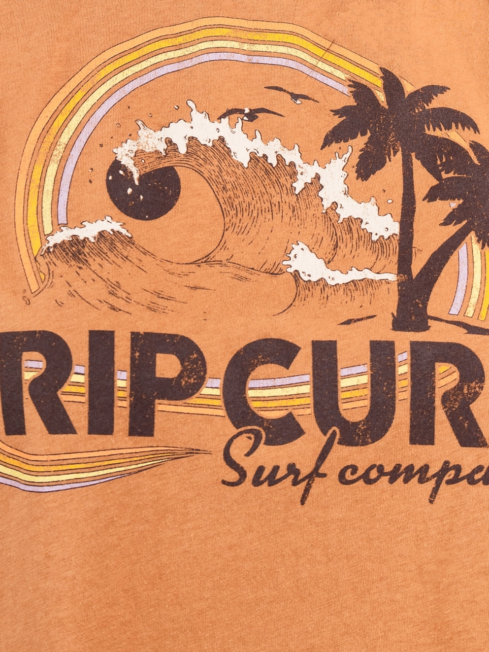 Rip Curl Rainbow Waves Crop T-Shirt light brown