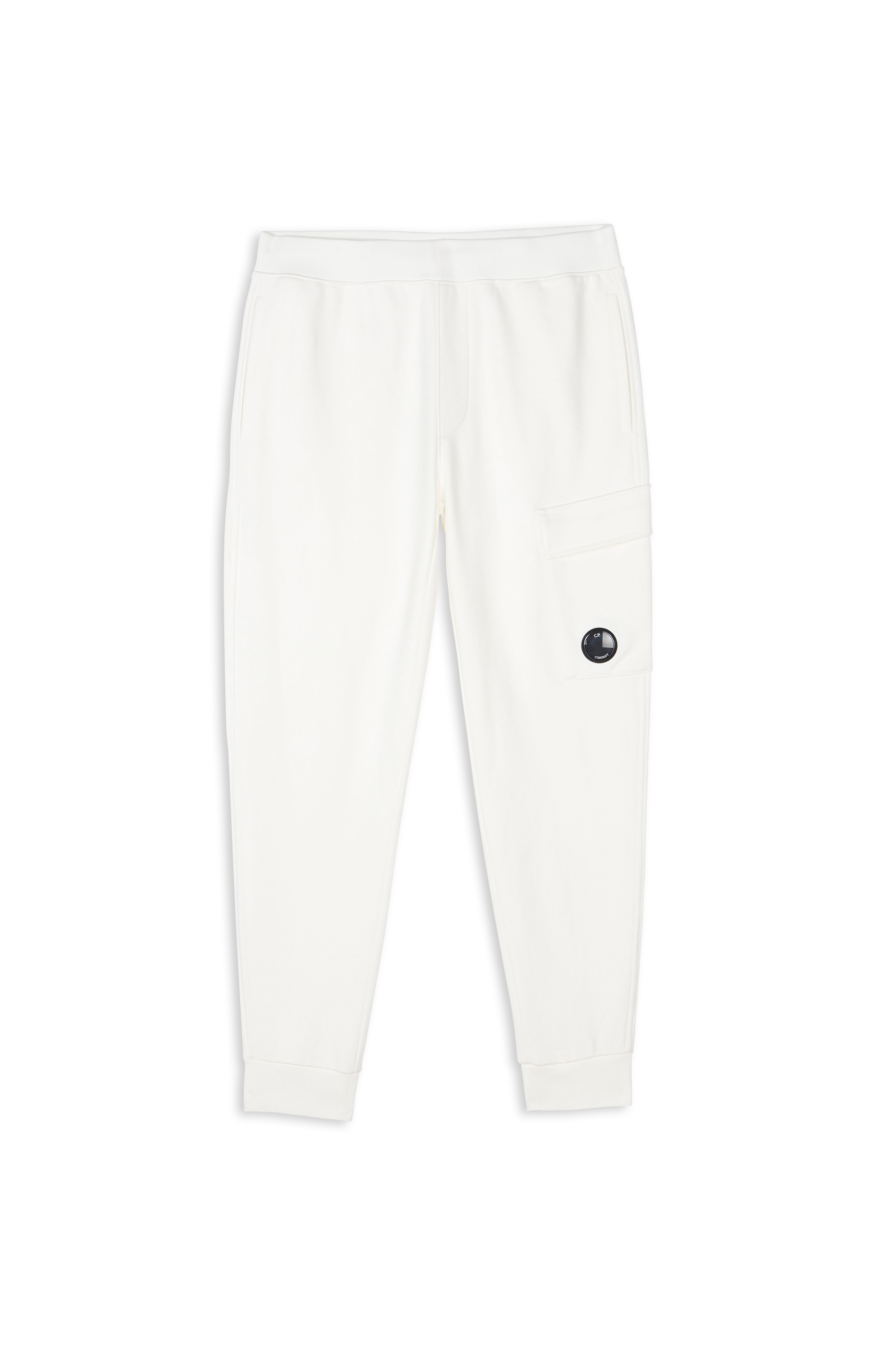 C.P. COMPANY Jogging DIAGONAL RAISED FLEECE CARGO TRACK PANTS Blanc