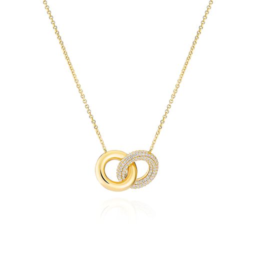Sif Jakobs Jewellery Carrara Due Piccolo Halskæde, Gold Plated, 45 cm