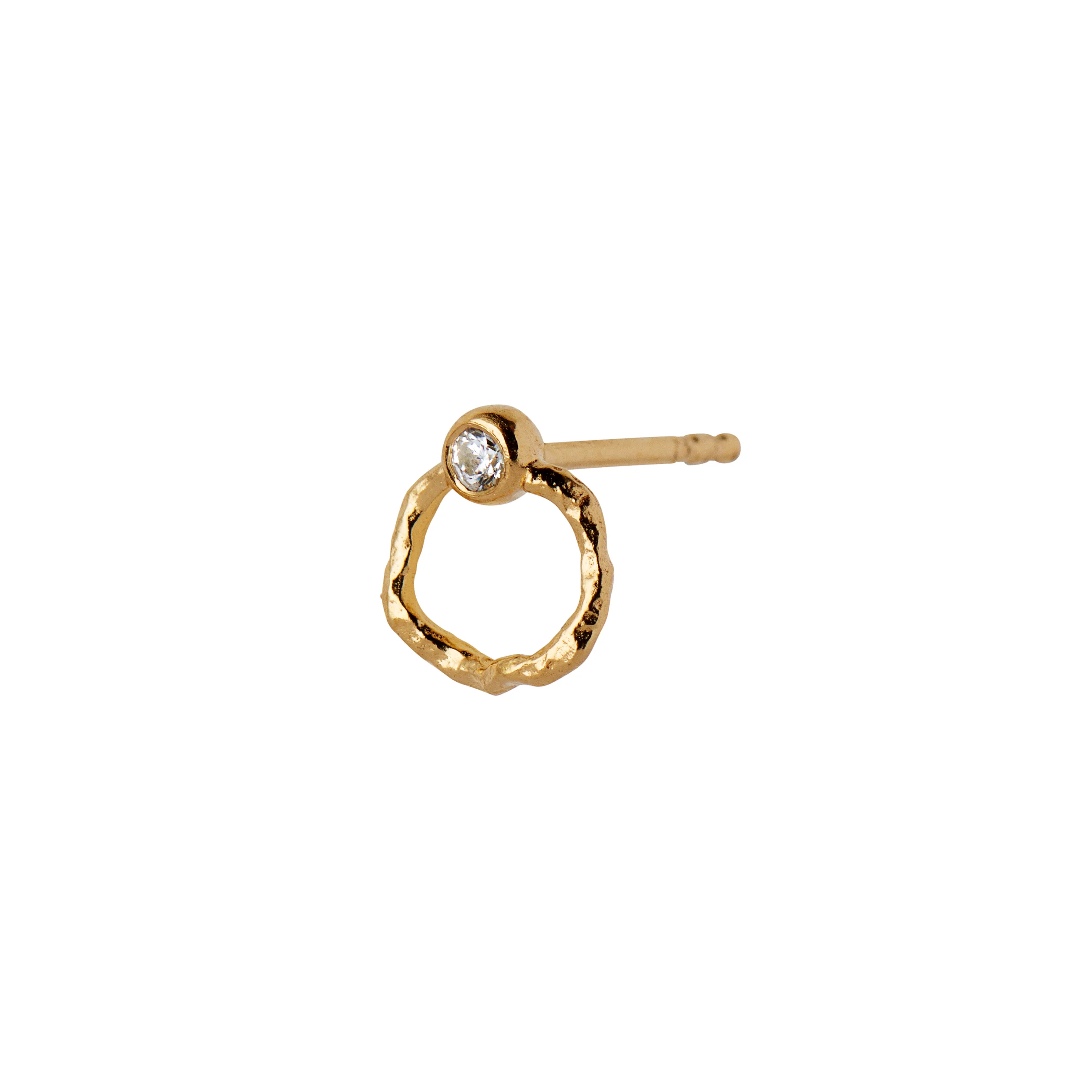 STINE A Jewelry  Petit wavy circle ørering, forgyldt - 8 mm.