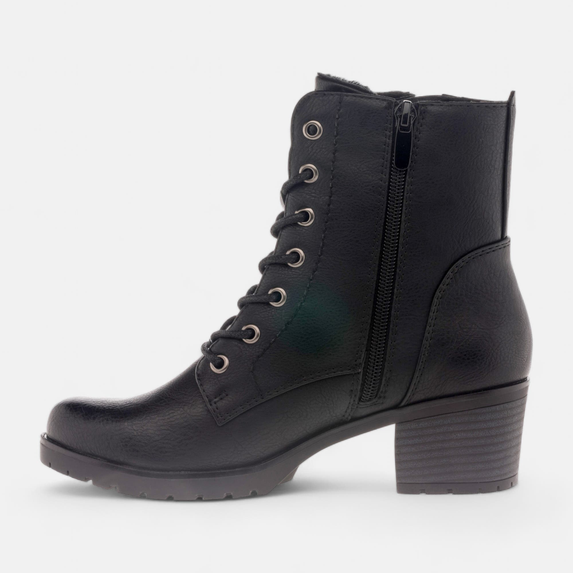 Bottines à lacets à talon Femme noir