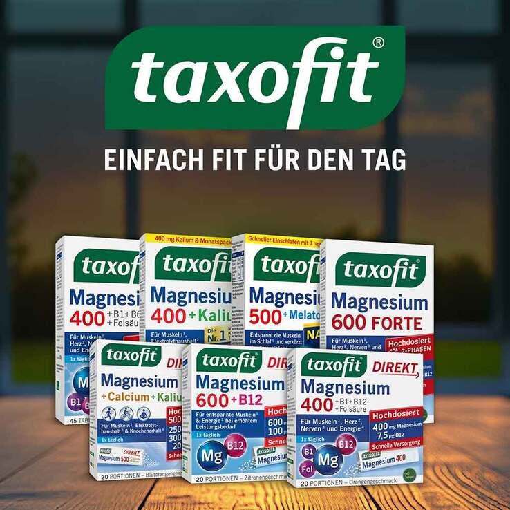 Taxofit Magnesium 500 Nacht + Melatonin Tabletten, 30 St