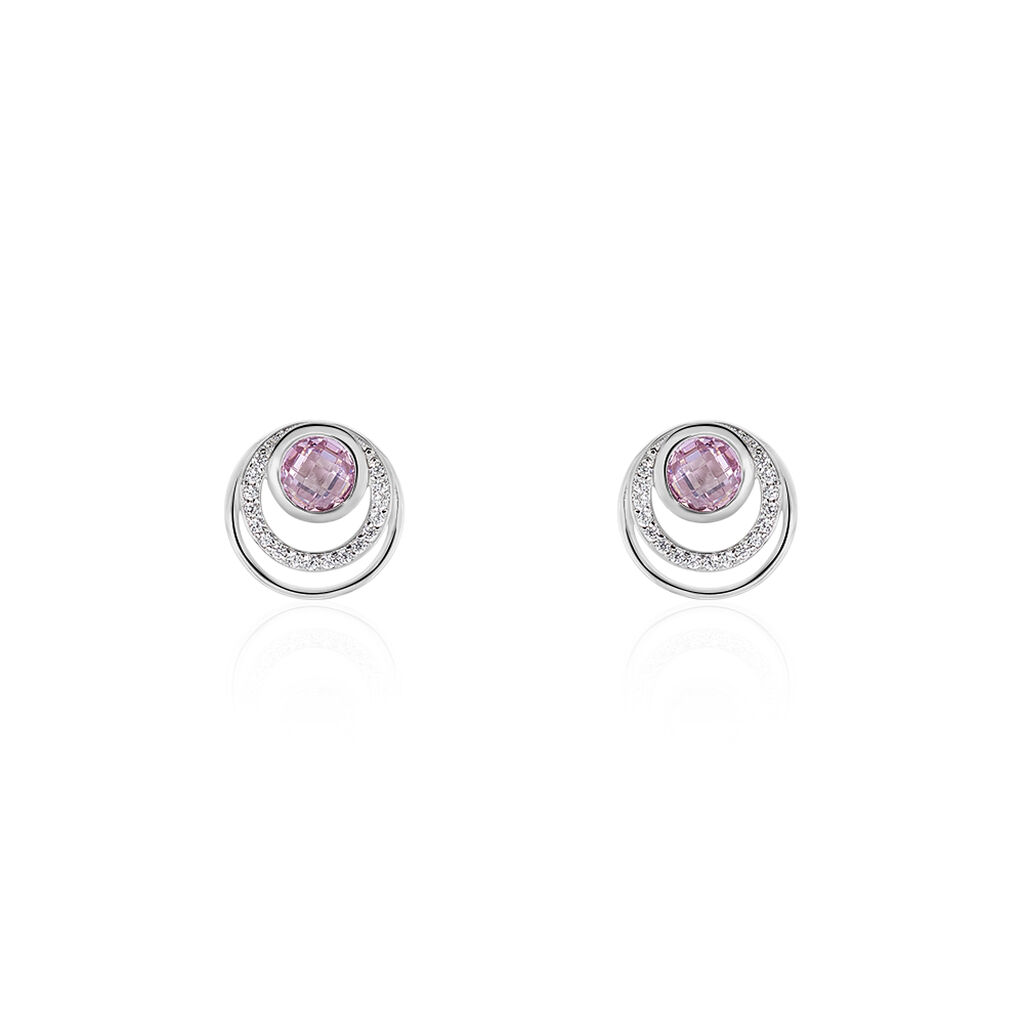 Boucles D'oreilles Puces Melvyn Argent Blanc Oxyde De Zirconium