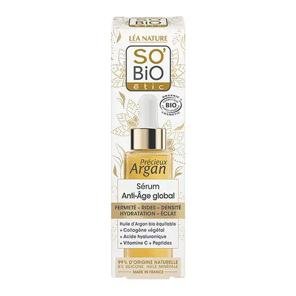 Léa Nature SO BiO étic Sérum Orgânico Antienvelhecimento Global com Argan Precioso 30ml