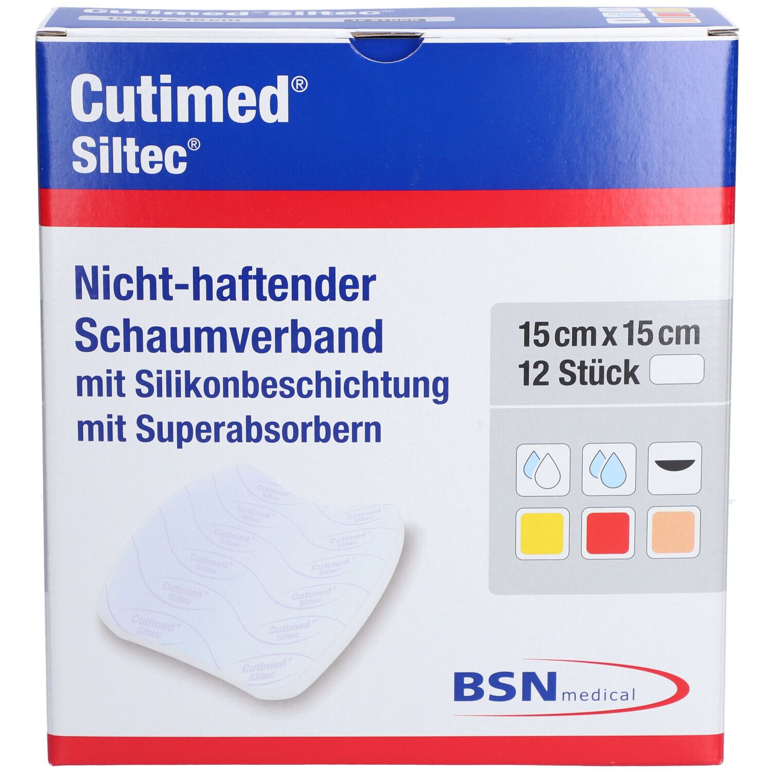 Cutimed® Siltec®, 15 cm x 15 cm