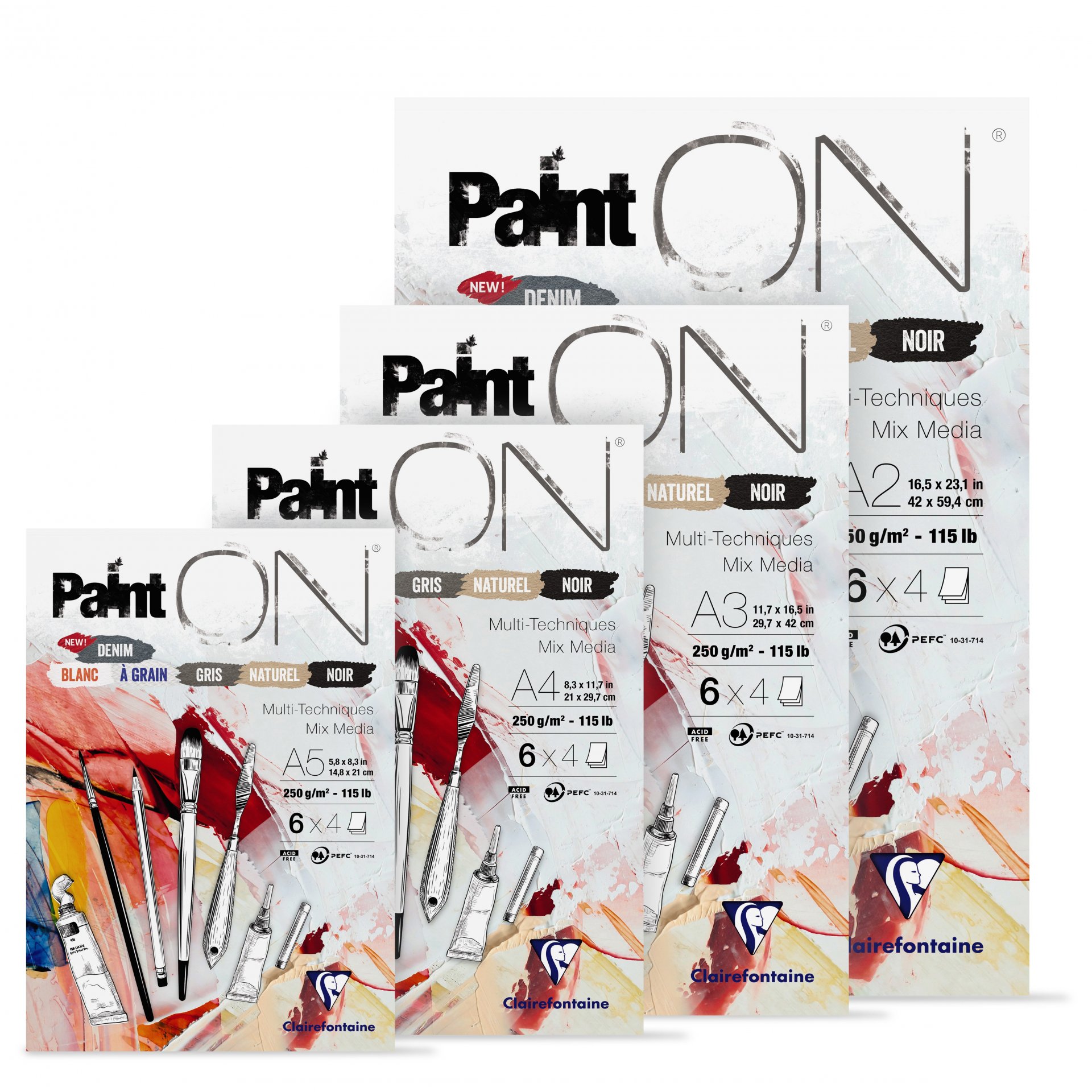 Clairefontaine Mixed Media Block Paint'ON Couleurs