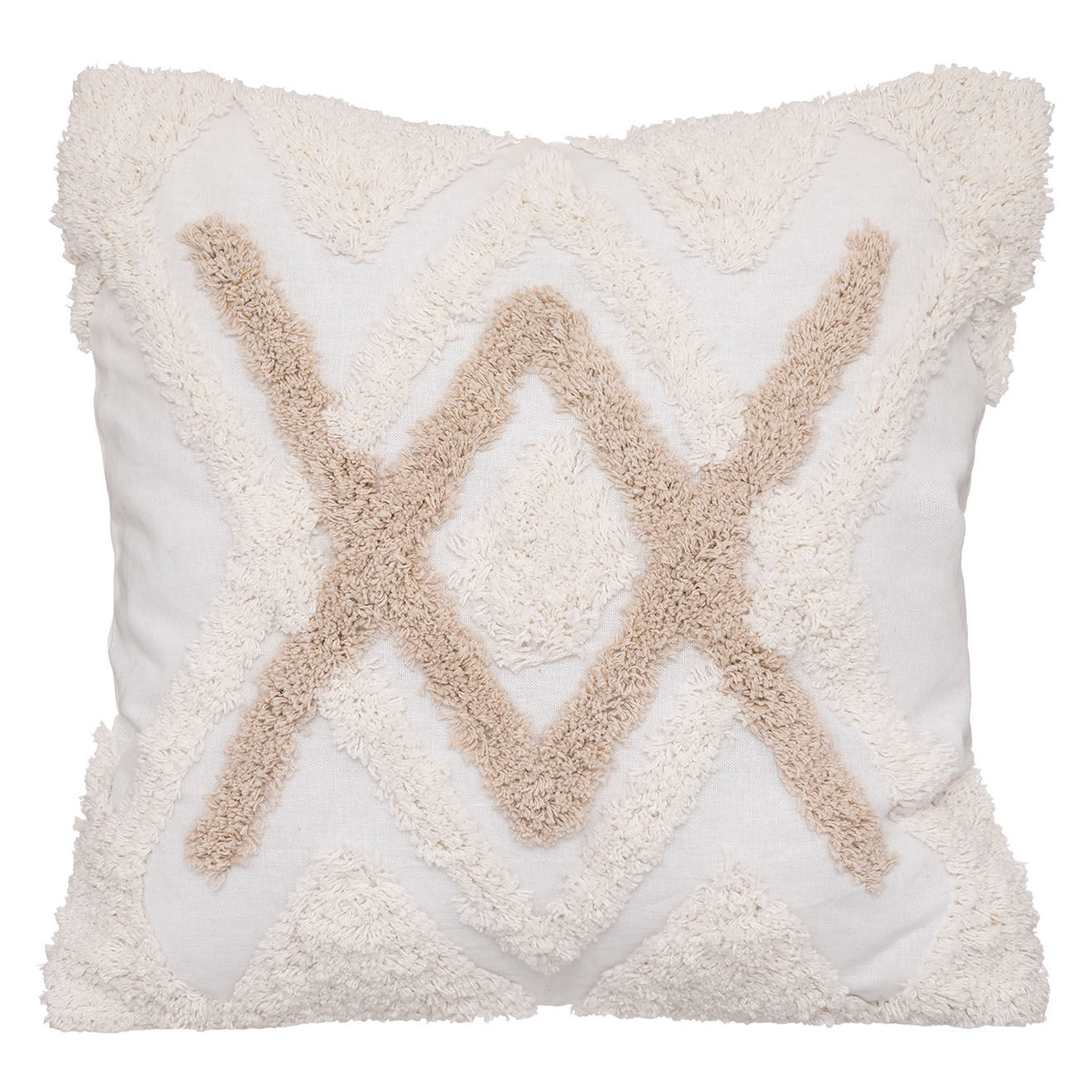 Atmosphera Housse de coussin tufté beige - 40x40 cm