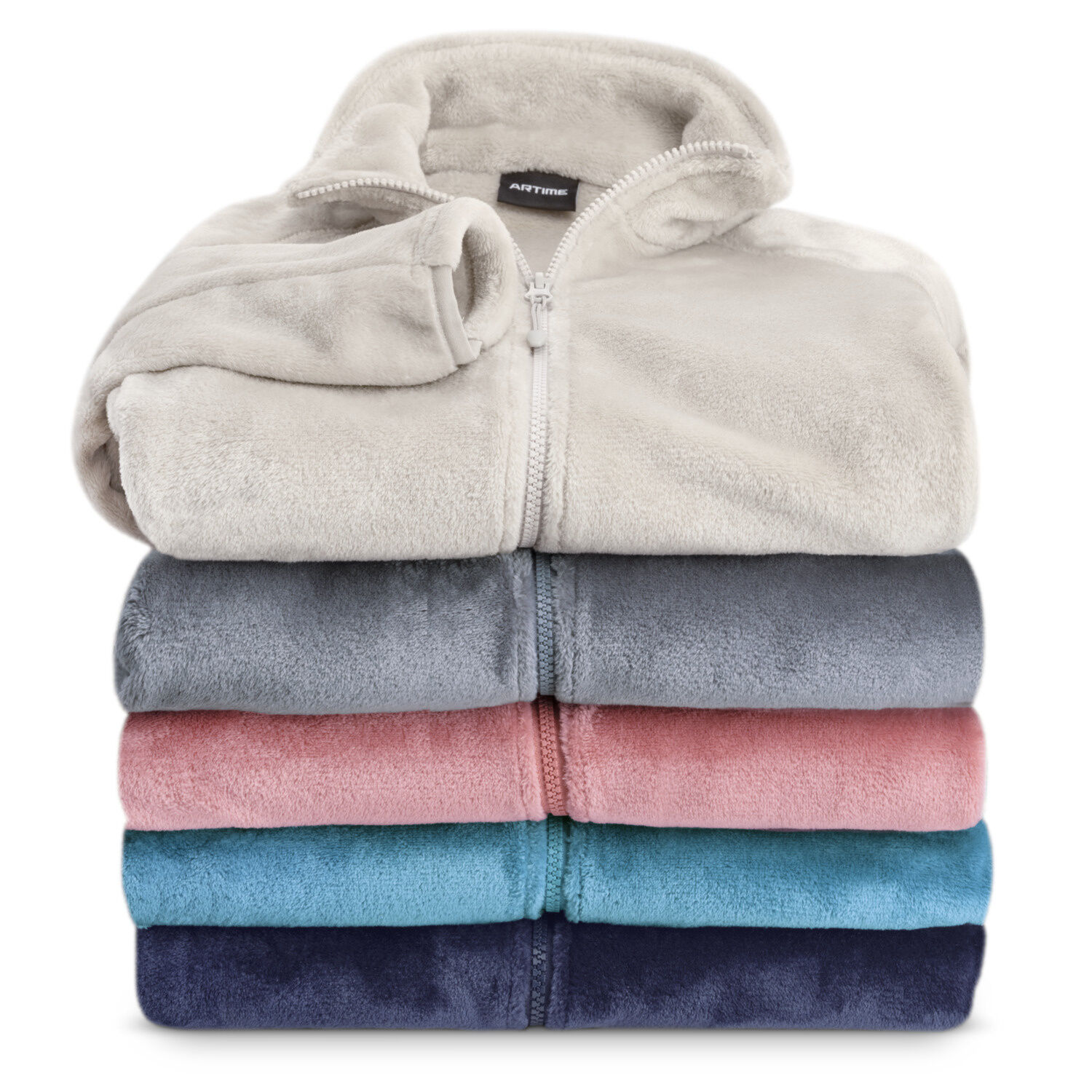 Kuschelige Damen Fleecejacke mit Stehkragen