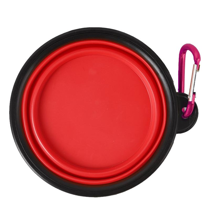 Tigela dobrável para água e comida de animais de estimação, ideal para viagens.