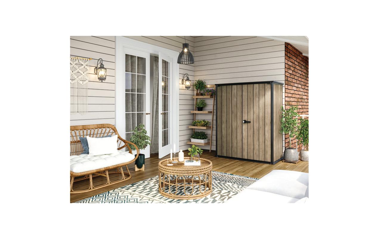 Vertical Shed – Ashwood 140 x 73.6 x 170.4 cm<br>Gartenschrank für grosszügigen Stauraum