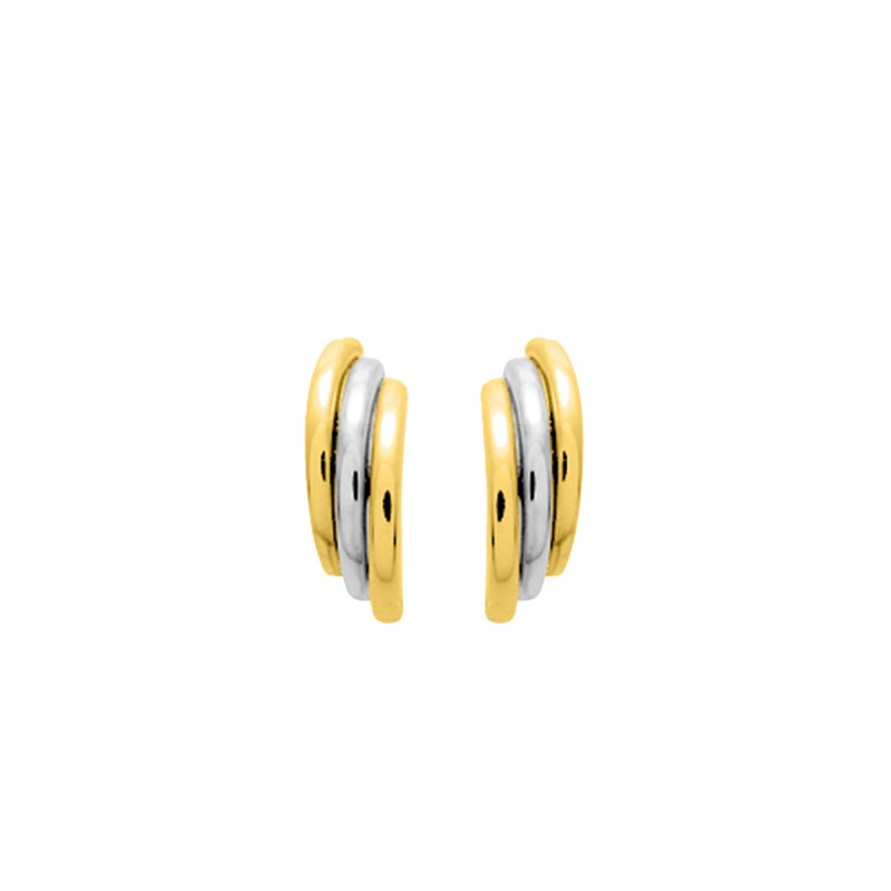 Créoles bicolores Femme - Or 18 Carats