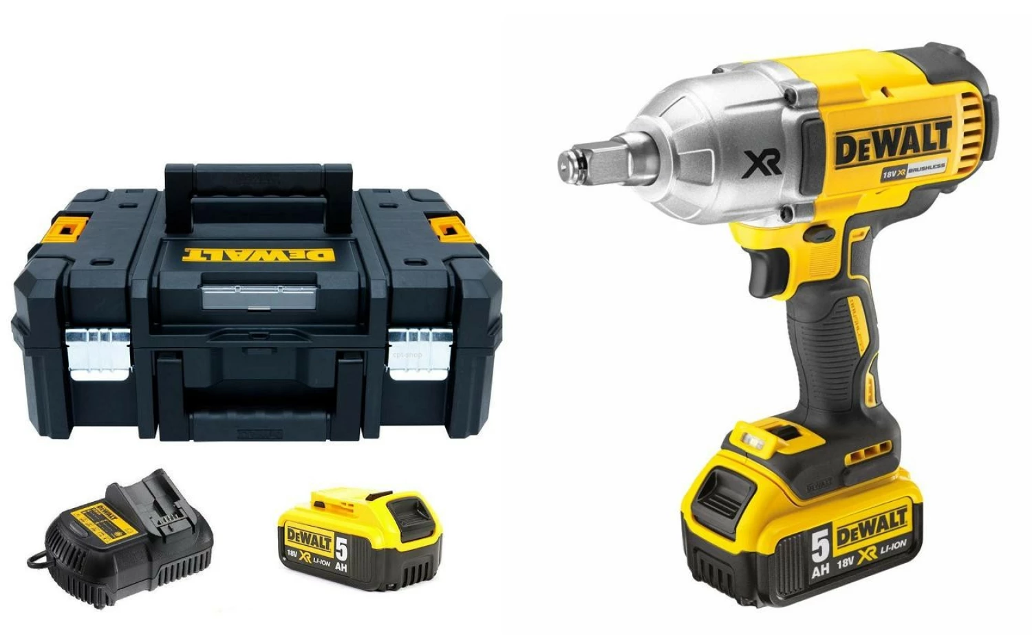 DeWALT DCF899HP2 18V Li-Ion Accu slagmoersleutel set (2x 5.0Ah accu) in TSTAK - 950Nm - 1/2