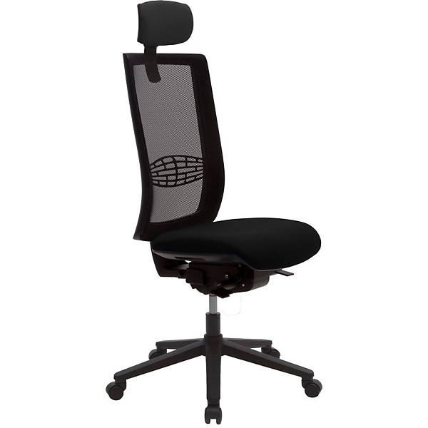 Siège de bureau Infinity maille/tissu avec têtière Dossier 82 cm - Noir
