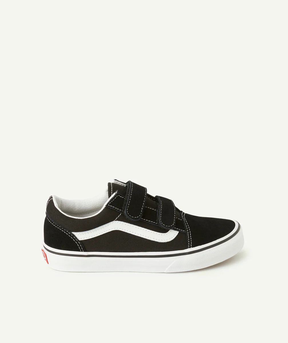 VANSbaskets basses à scratchs enfant noir et blanc old skool v