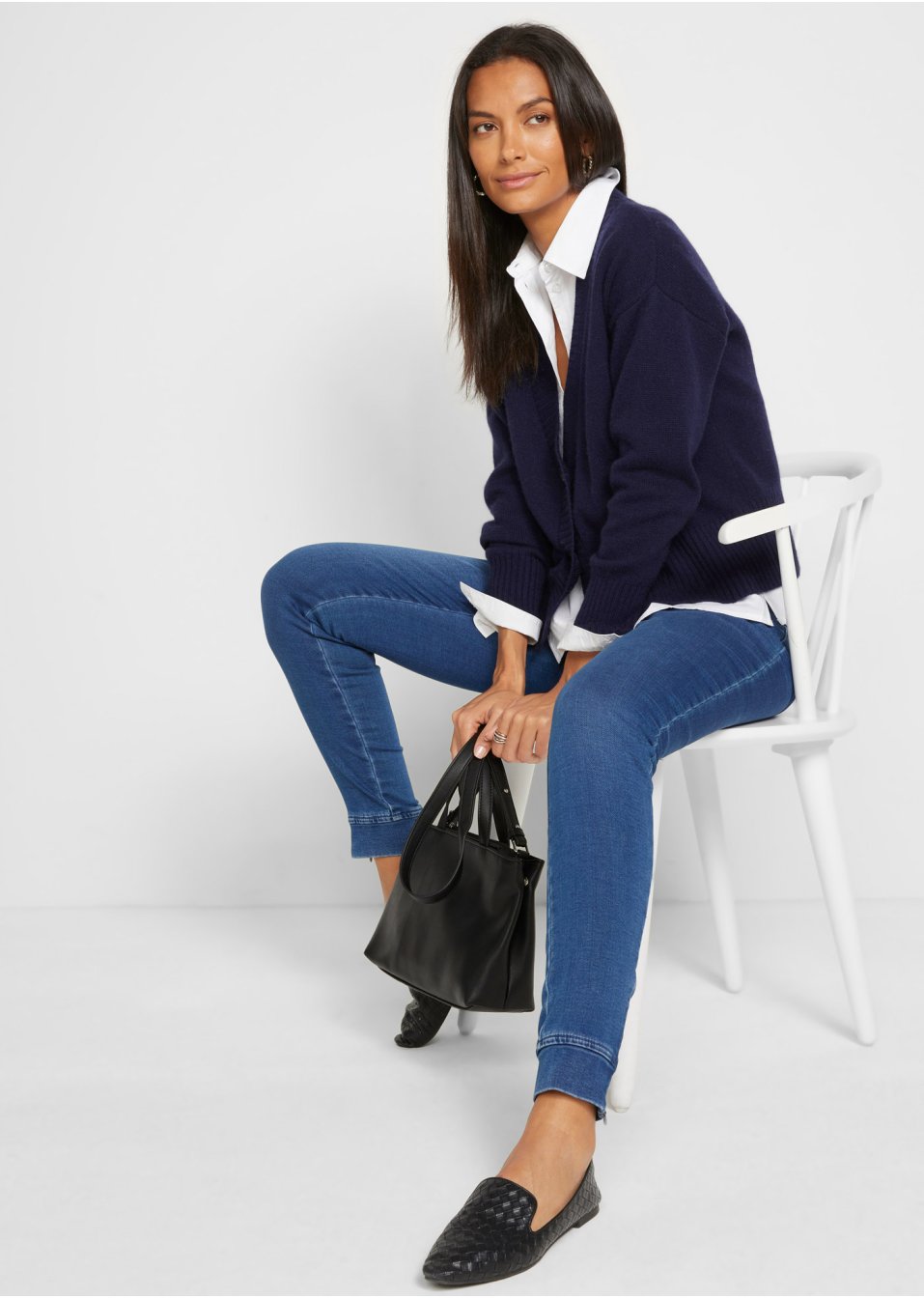 Pantalon taille extensible style denim