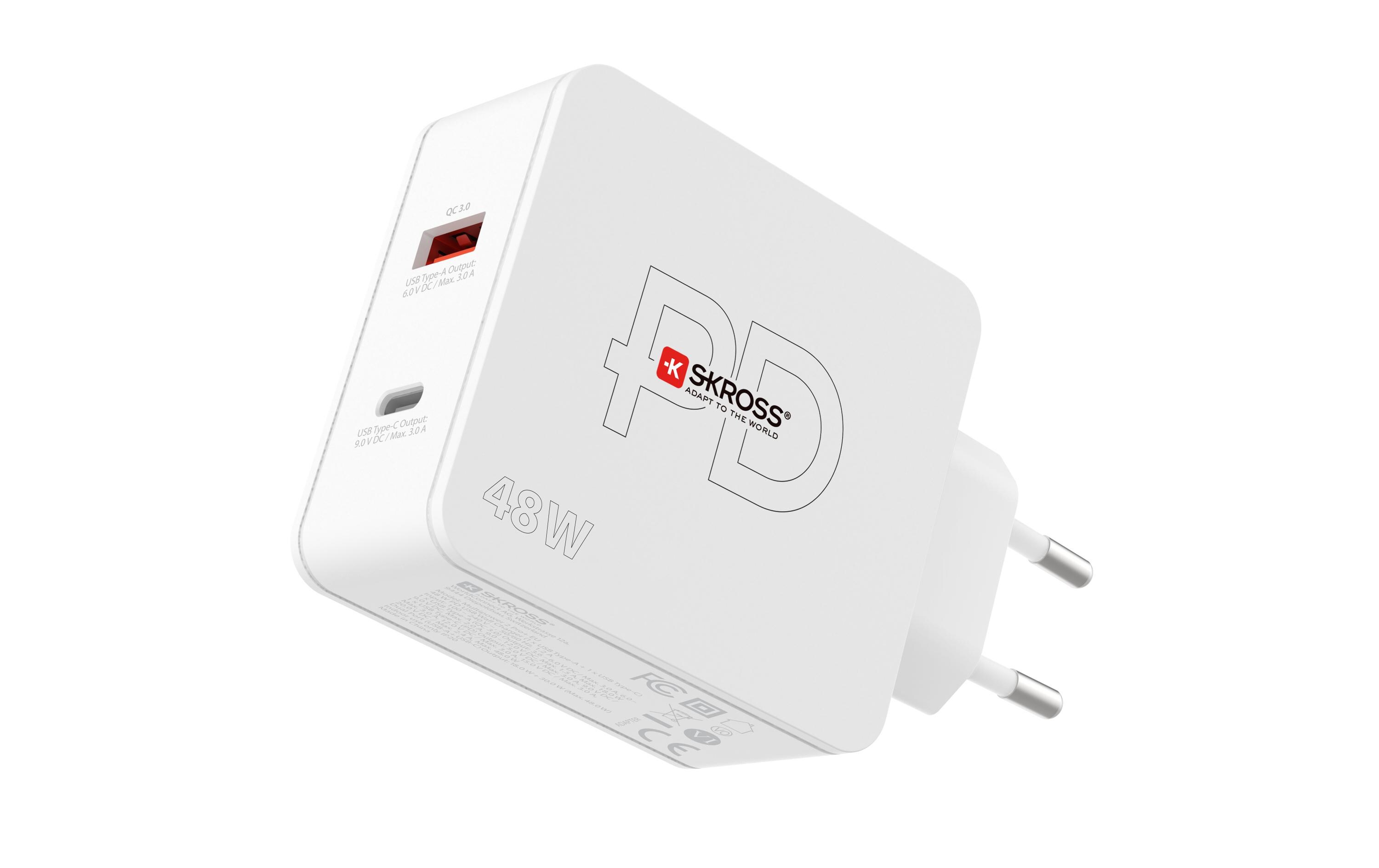 USB-Wandladegerät Multipower 2 Pro+, Euro, 48 W, WeissKraftvolles USB-Wandladegerät für zu Hause und unterwegs