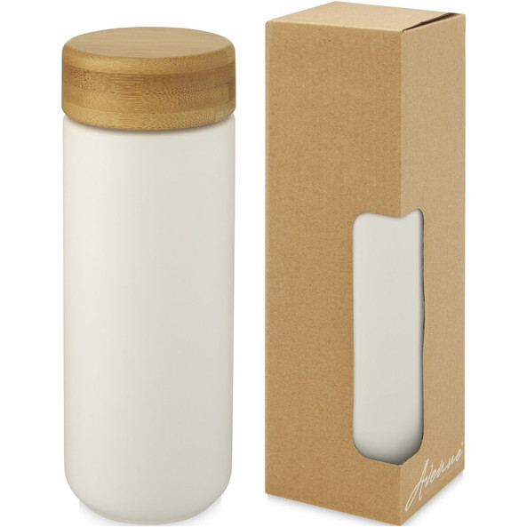 EgotierPro 100705 - Tasse Céramique Éco avec Couvercle Bambou 300 ml