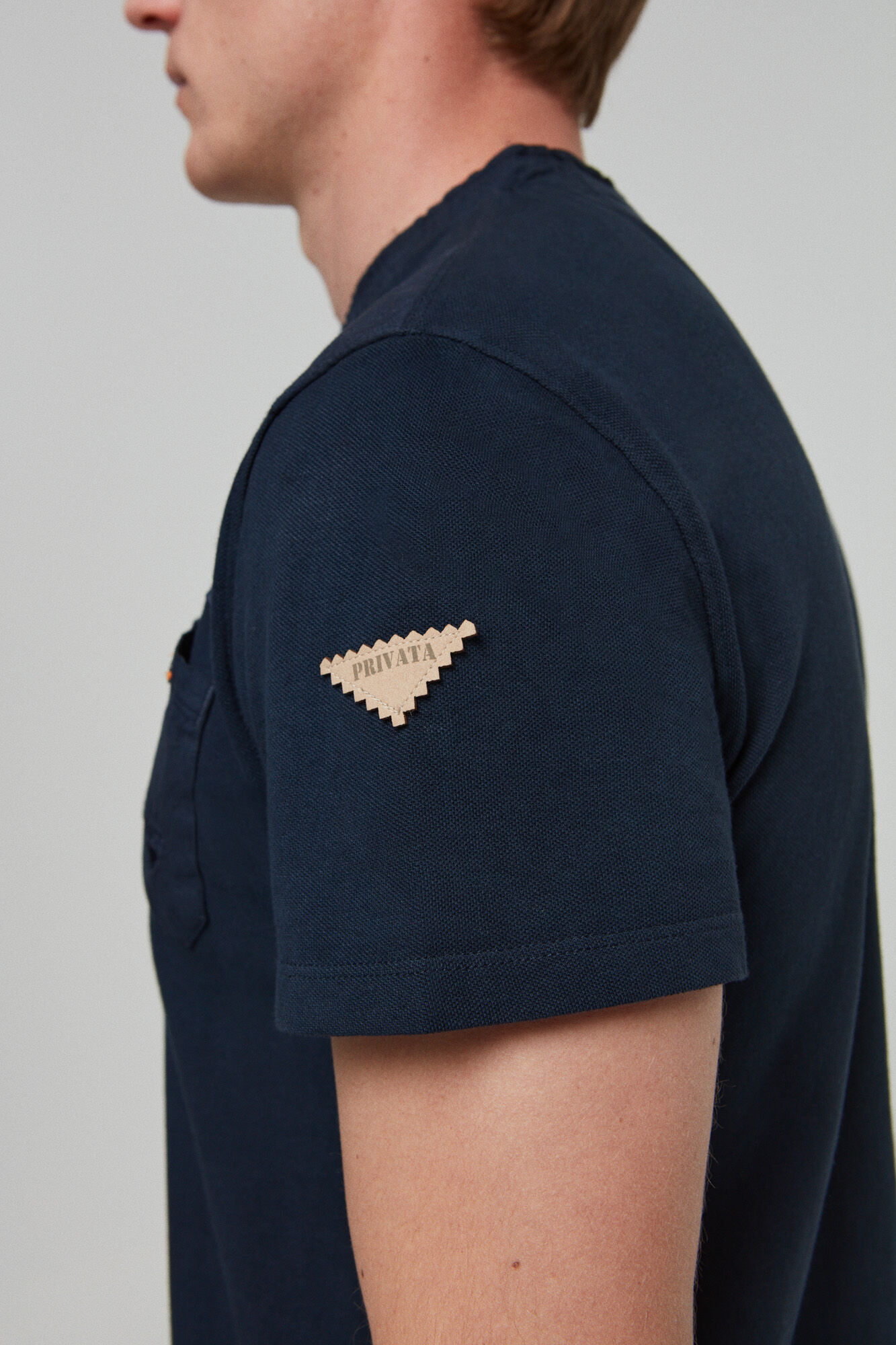 Camiseta de padeiro com botões - Azul Marinho
