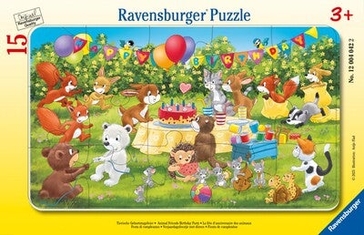 Ravensburger Rammepuslespill Dyrenes Bursdagsfest 15 Brikker