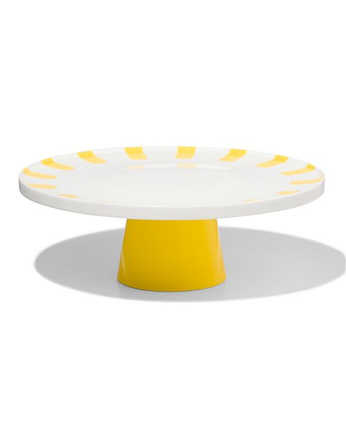 présentoir à gâteau Ø28x10 - new bone jaune - vaisselle dépareillée