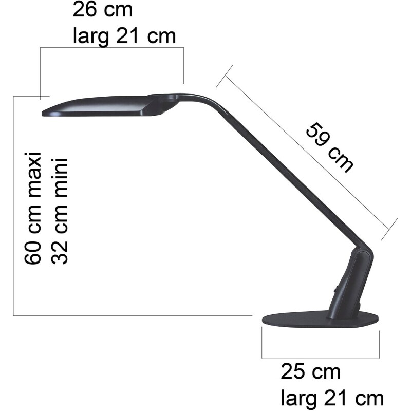 Lampe de bureau Led Unilux duo noir prise Europe