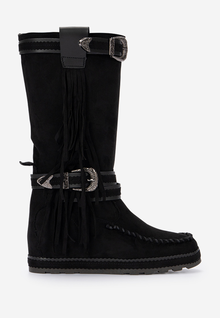 Bottes compensée femme noires Everette