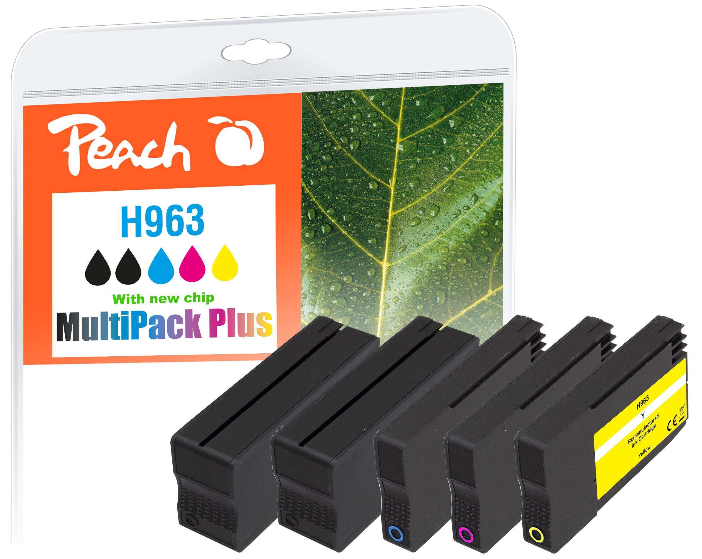Peach Spar Pack Plus Tintenpatronen kompatibel zu HP No. 963, 6ZC70AE (wiederaufbereitet)