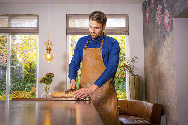 DutchDeluxes BBQ Style Apron Gold Wash Gold