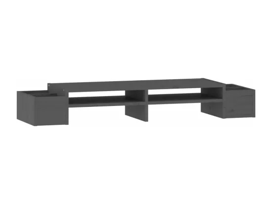 Support de moniteur Gris 100x27,5x15 cm Bois de pin solide