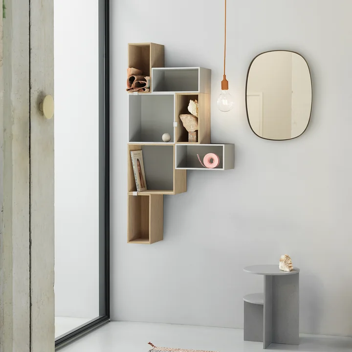 Muuto - Framed Mirror, klein, taupe / Klarglas