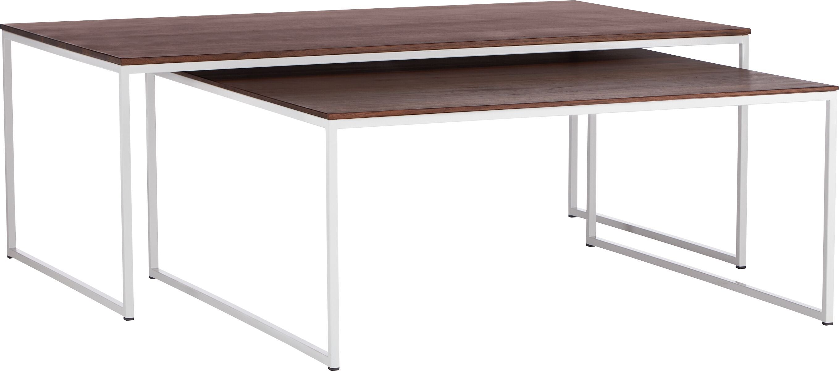 AVEA Salontisch - Nussbaum massiv / grau / B: 120.0 cm x T: 70.0 cm x H: 44.0 cm