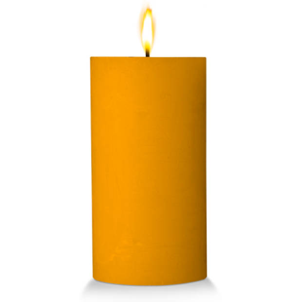 Blokker Rustieke Cilinderkaars - 7x13 cm - Okergeel