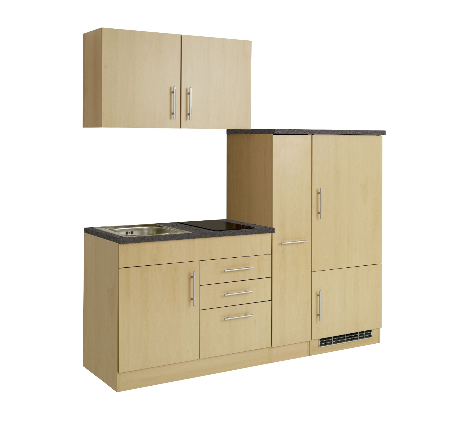 Single-Küche TORONTO - Buche - mit E-Geräten - 190 cm